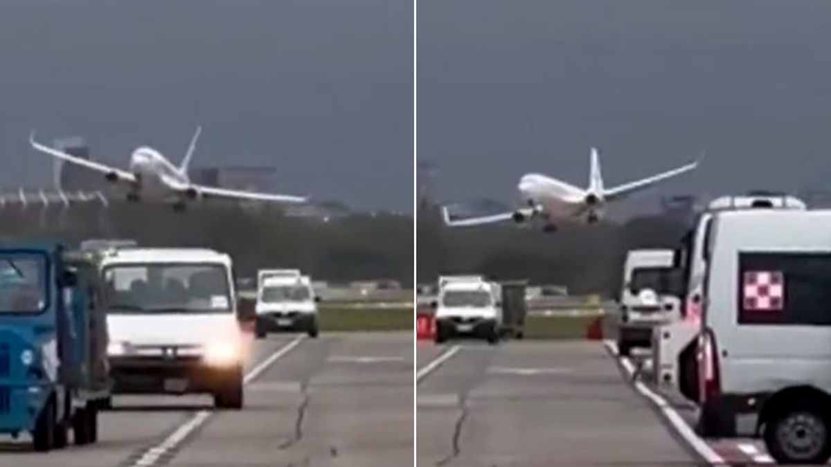 Impactante video por el fuerte viento tambaleó un avión en aeroparque