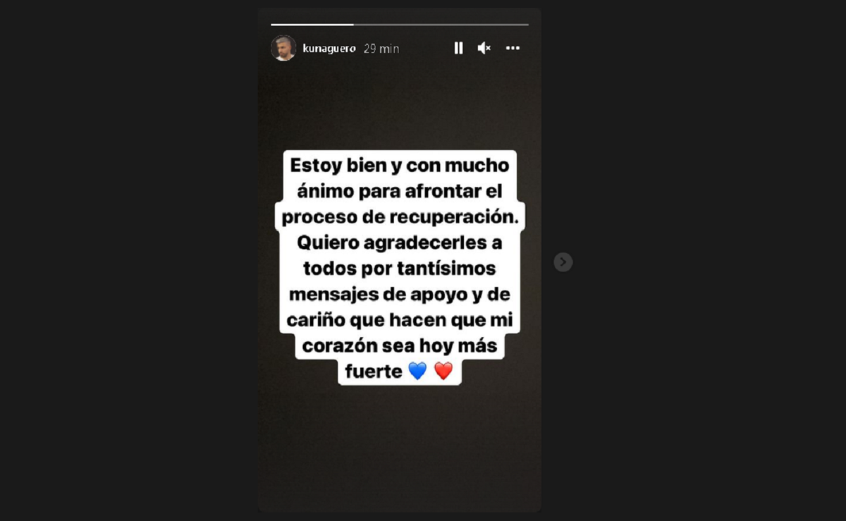 Kun Agüero habló sobre su estado de salud y su recuperación