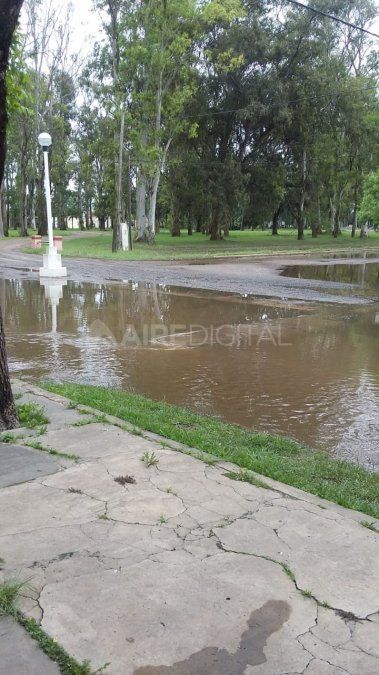 Calles de Ramayón el domingo después de las intensas lluvias