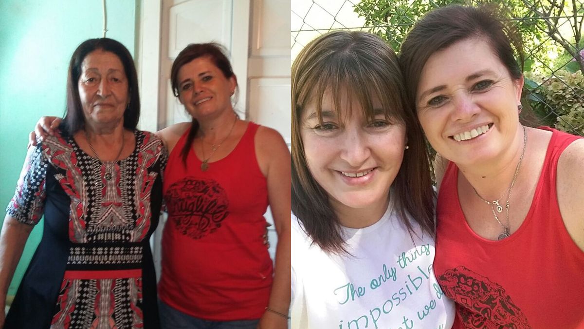 Alicia con la mujer y la hija del