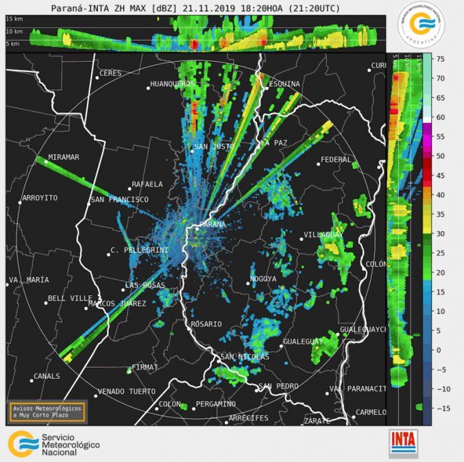 Imagen de radar a las 18.48 horas