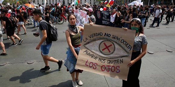 Manifestaciones en Santiago de Chile.