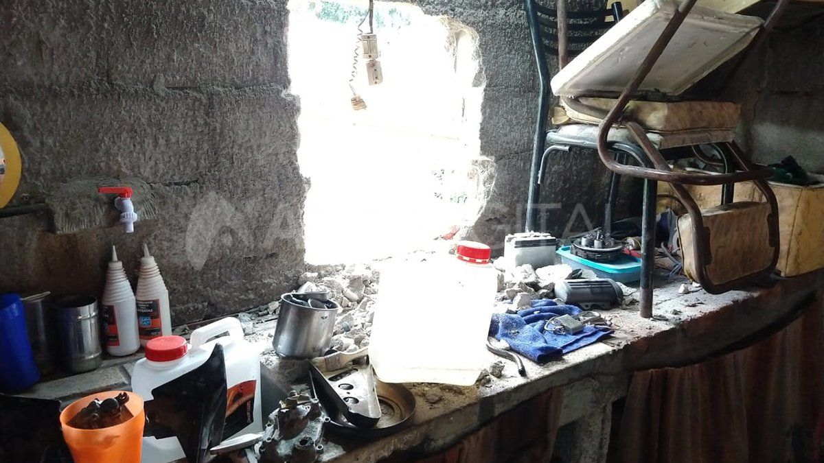 Boquete en la pared del lavadero