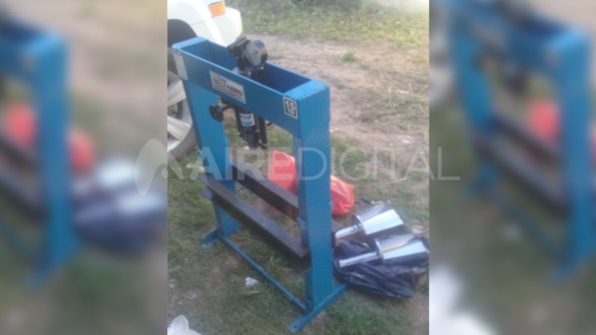 La prensa que fue secuestrada en los allanamientos y -que según los investigadores- era central para la banda.