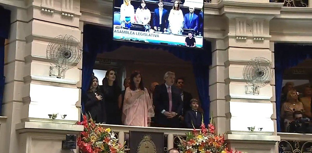 Alberto y Cristina en la jura de Axel Kicillof como gobernador bonaerense.