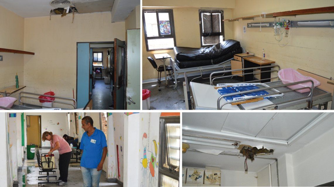 Así quedó el hospital de Niños tras el temporal.