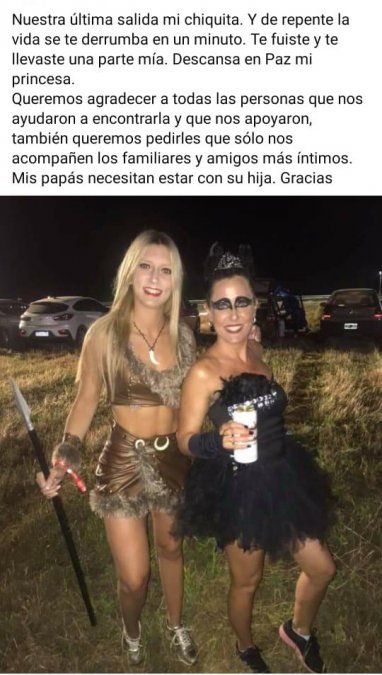 La hermana de Fiorella Furlán compartió un mensaje en su cuenta de Facebook