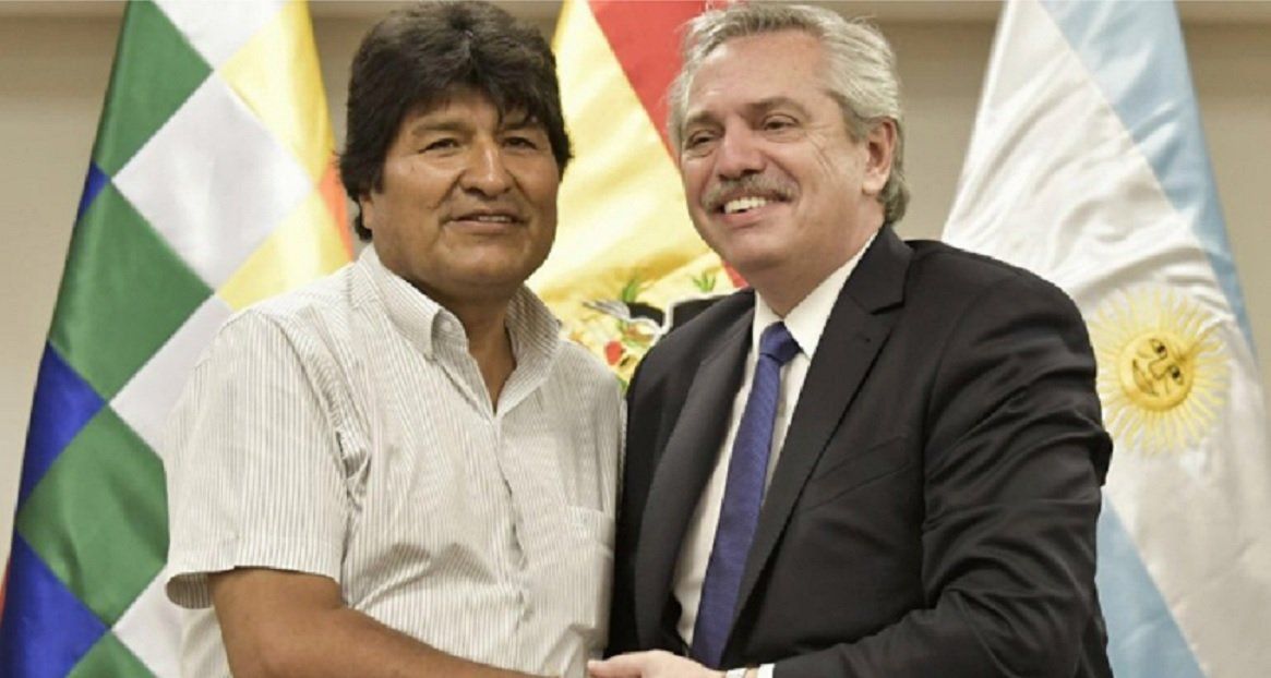 Evo Morales y el presidente Alberto Fernández, que le dio asilo político en Argentina.