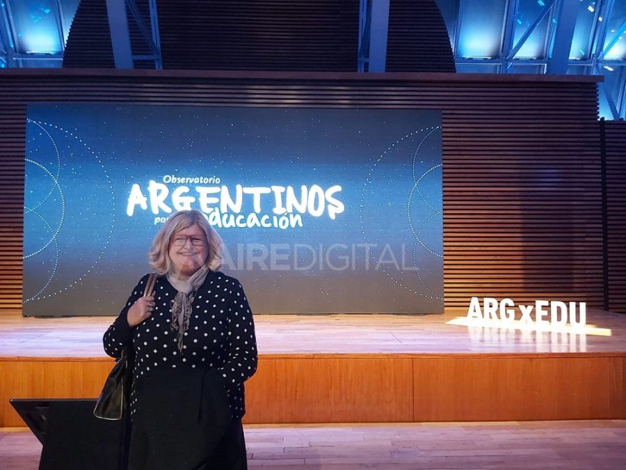 La ministra Claudia Balagué en la presentación del informe “El estado de la educación en la Argentina”