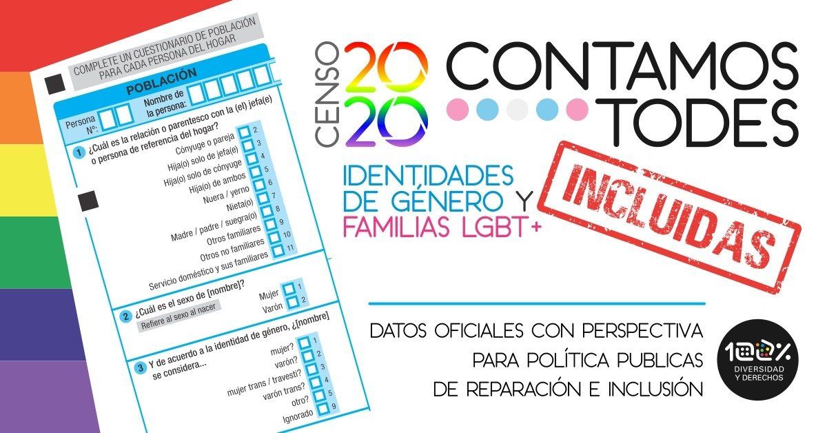 Por primera vez en la historia censal del país se contemplarán las categorías mujer, varón, mujer trans, travesti, varón trans, otro.