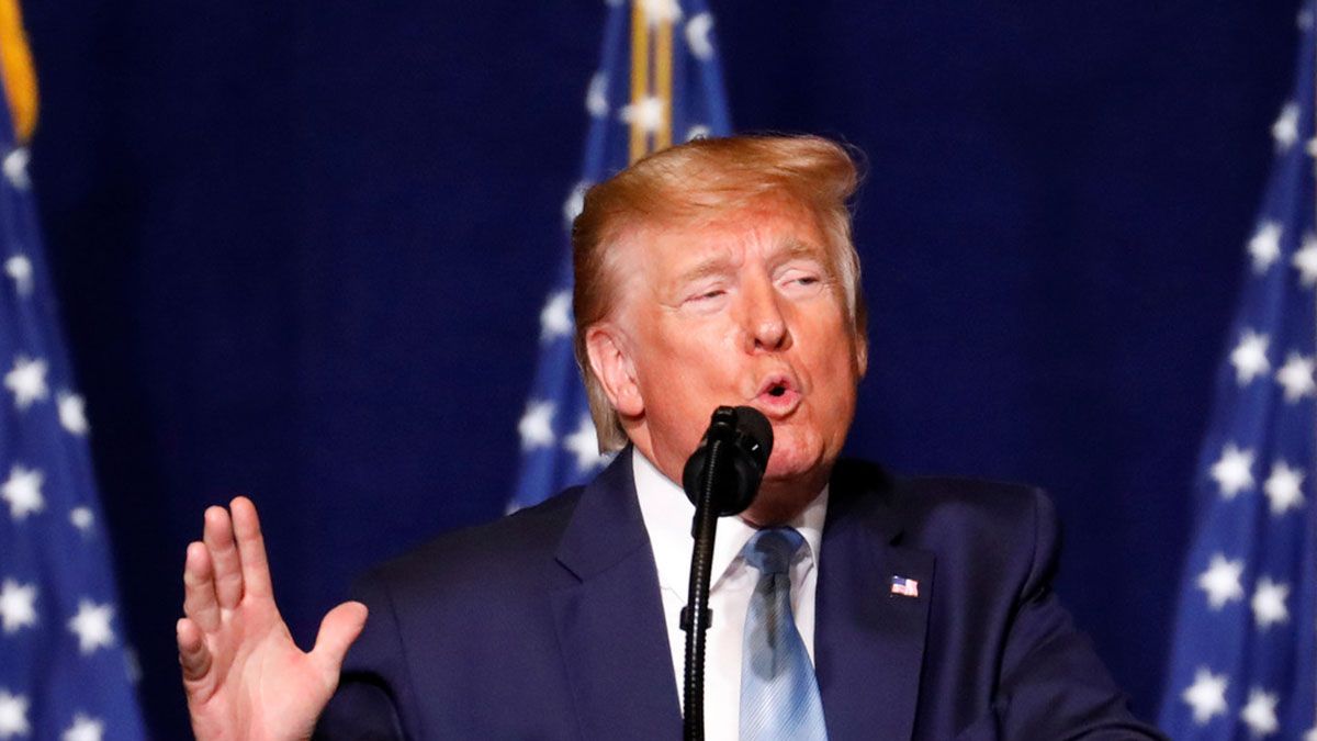 Donald Trump durante un discurso el 3 de enero en Miami, Florida.