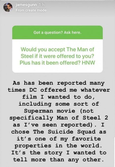 James Gunn explica porqué no dirigió Superman 1