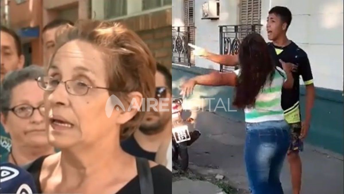 Dora (izq.), la mamá de Florencia Coria , denunció que afuera de los Tribunales de Villa Constitución fue amenazada por familiares de Cabrera (der.)