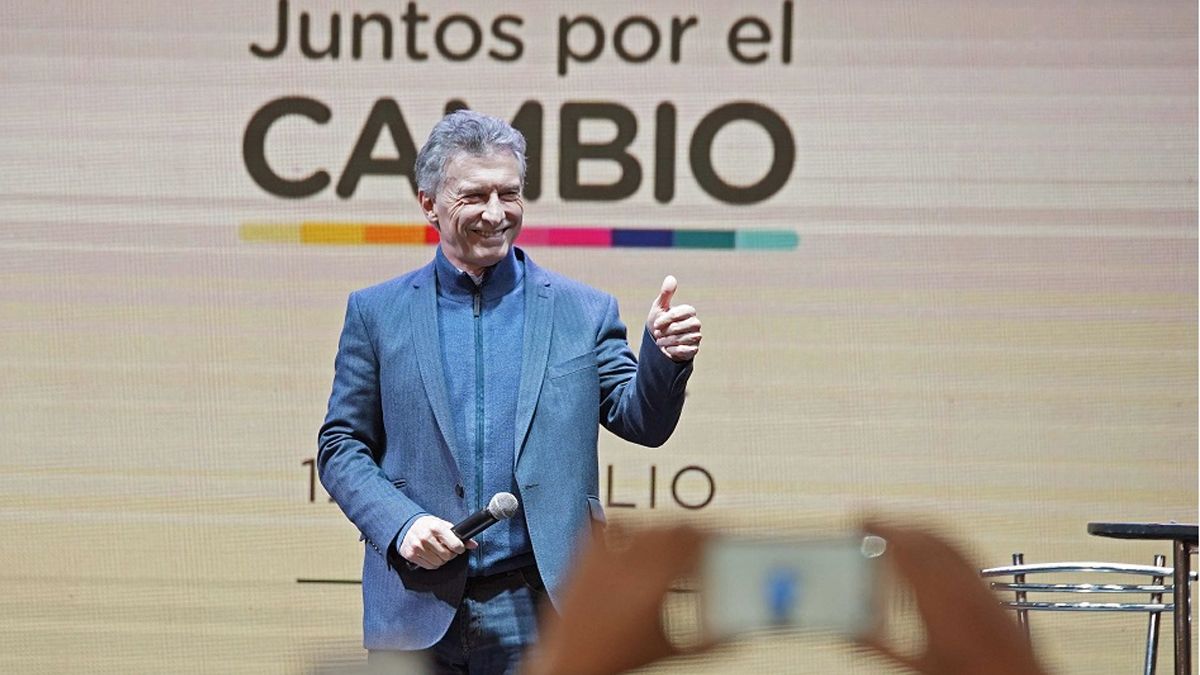 Mauricio Macri durante un acto de campaña para la reelección presidencial del 2019.