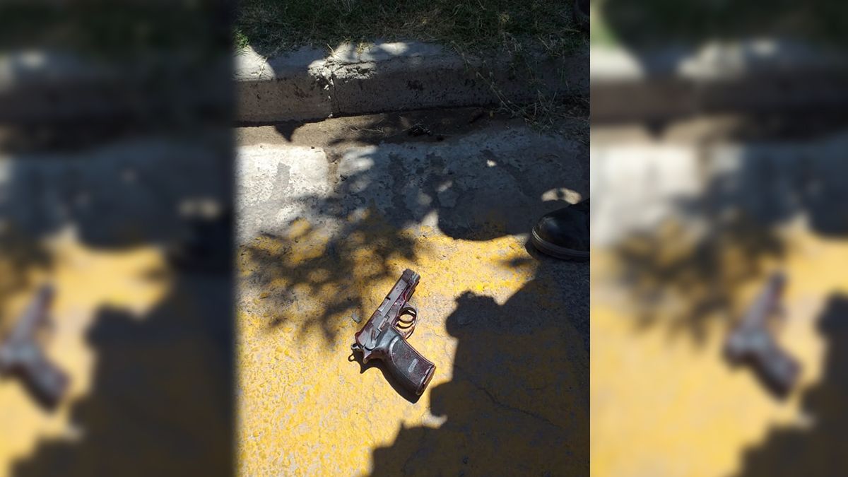 El arma que usó el hombre detenido.