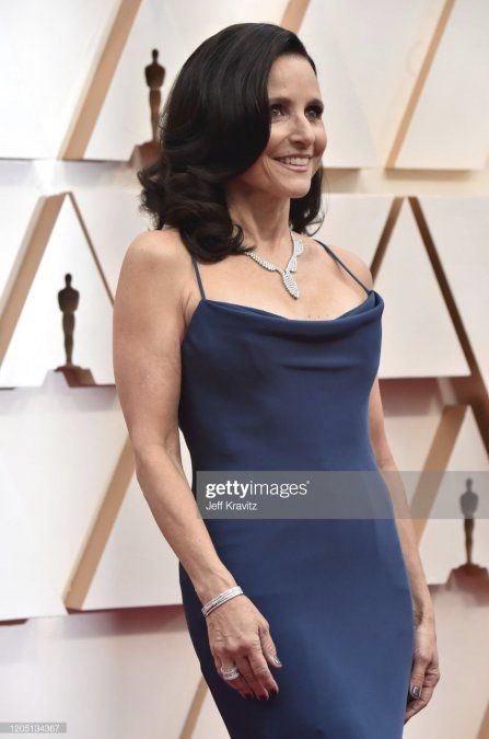 Julia Louis-Dreyfus impecable en un vestido Vera Wang azul