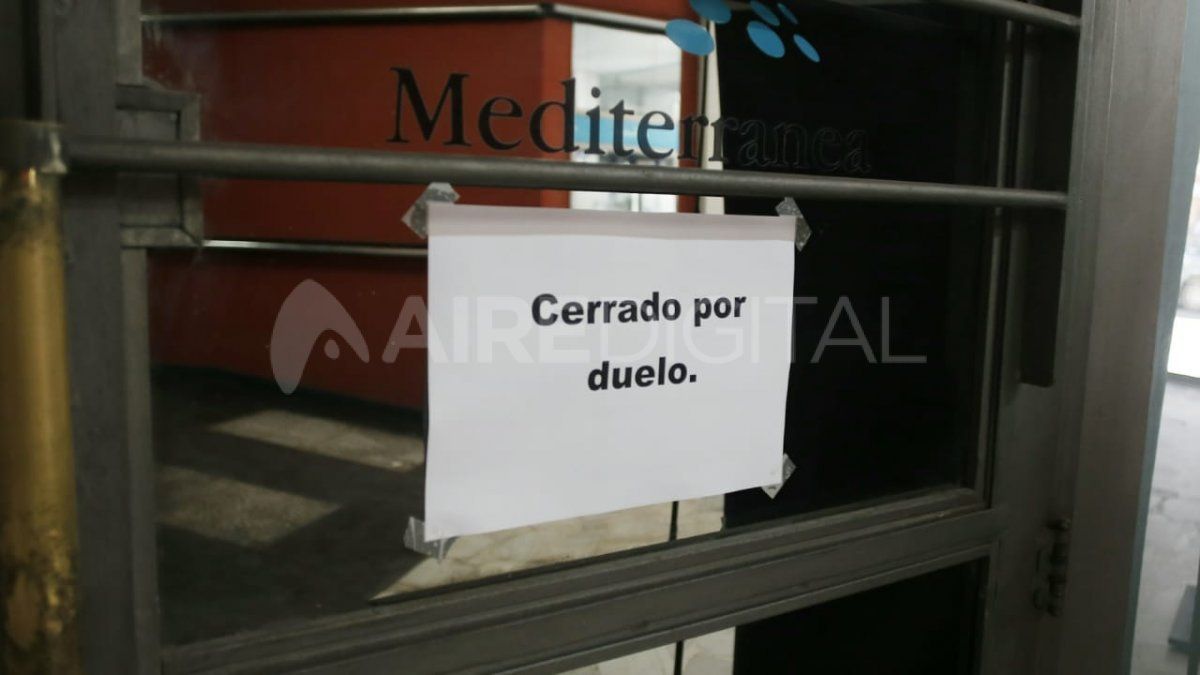 El frente del local de Oldani, el día después del asesinato