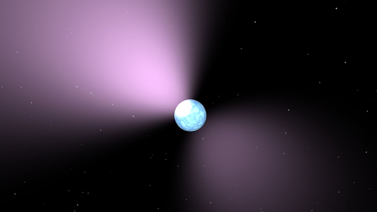 Ilustración de la Nasa de una estrella de neutrones.