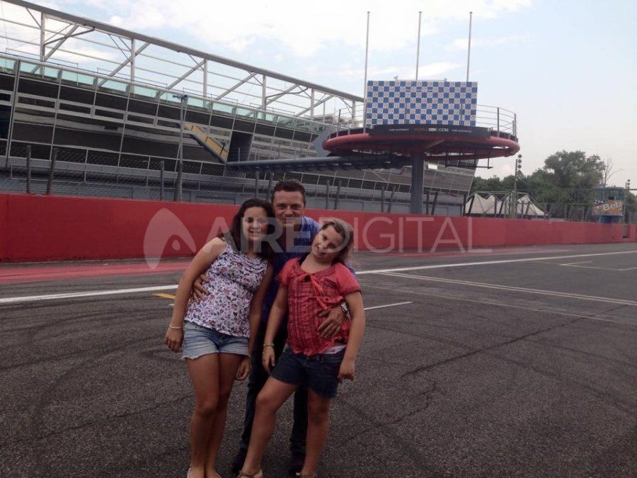 Hang visitó con sus hijas, Sol y Millie, el circuito de Monza, donde se accidentó en 1996.