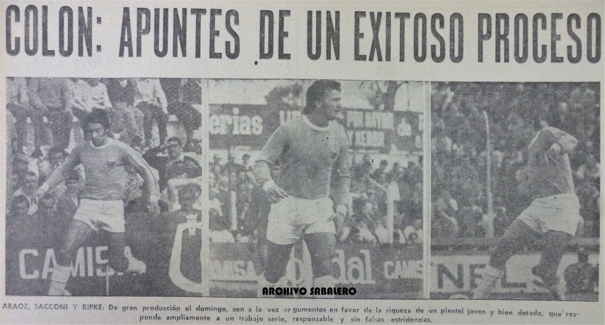 Araoz, Sacconi y Ripke - Jugadores de Colón ante Newell's. Foto: Archivo Sabalero
