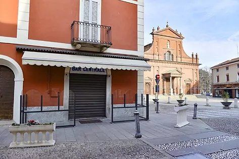 Las calles desiertas de Codogno, Italia