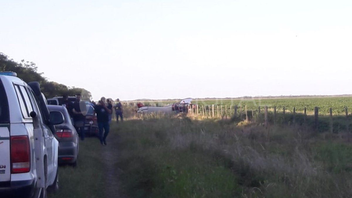 La avioneta dañada fue encontrada en un campo cercano a San Justo.
