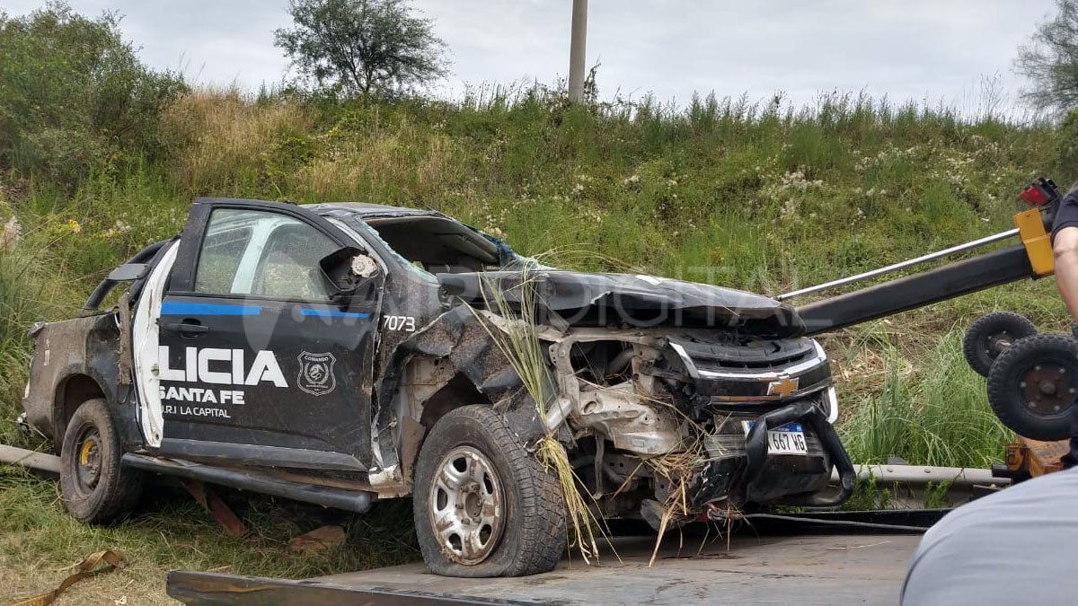 Traslado del patrullero siniestrado