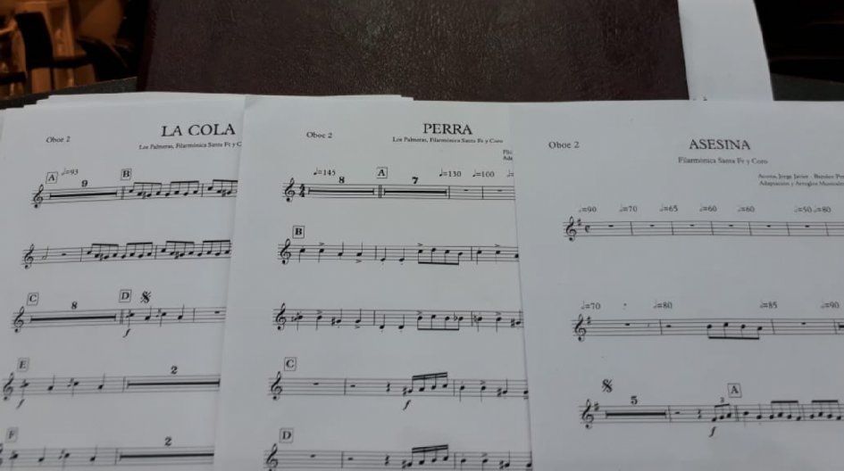 Las partituras de las canciones que las mujeres de la orquesta se negaron a tocar.