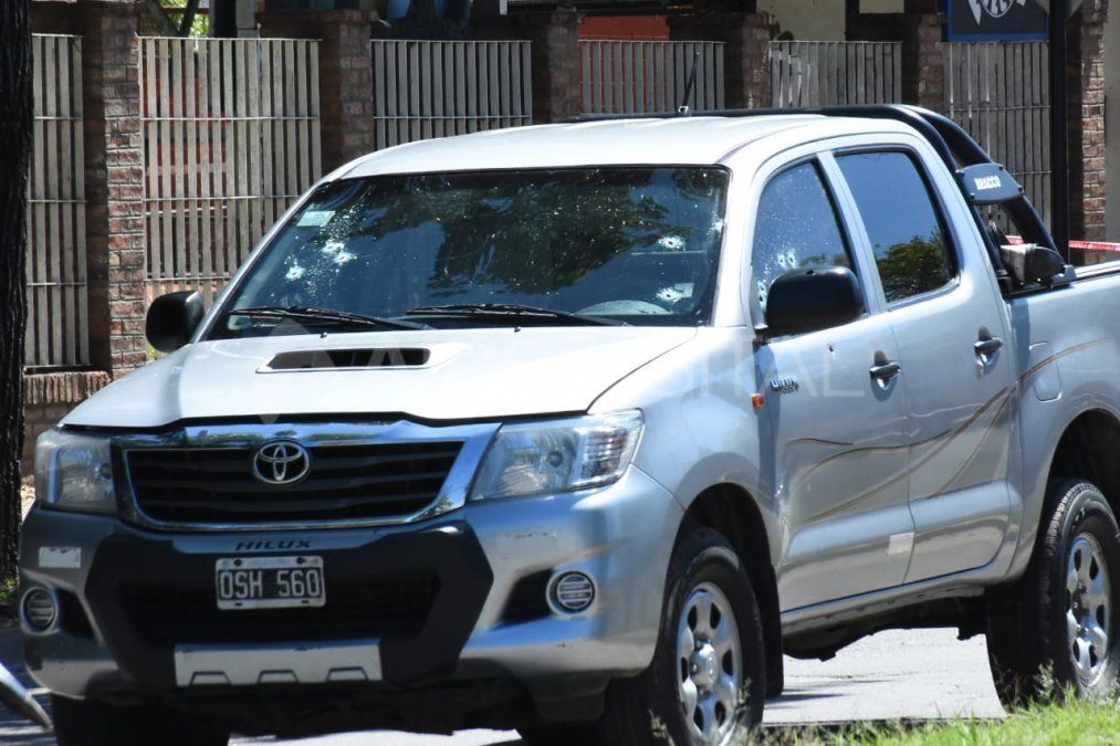La camioneta en la que viajaba la víctima.