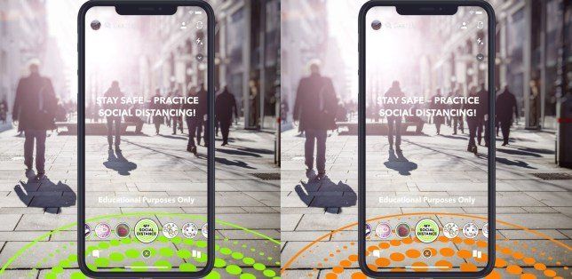 Snapchat ha lanzado dos nuevos filtros de realidad aumentada para alentar a los usuarios a mantener la distancia social correcta con el objetivo de frenar la expansión del coronavirus.