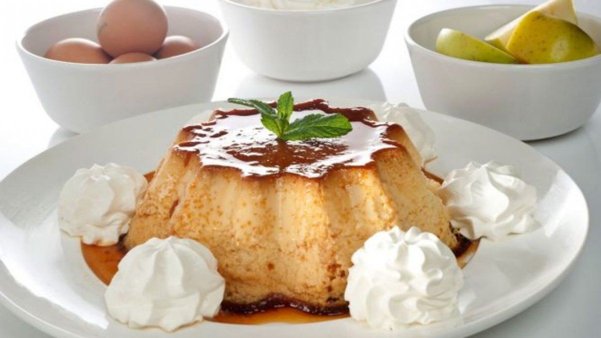 Flan de manzana