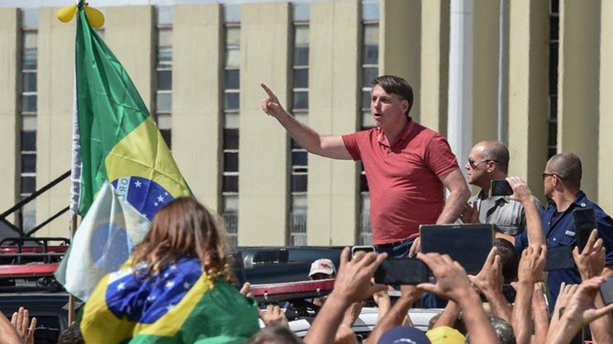 Bolsonaro durante una manifestación a su favor en Brasilia.