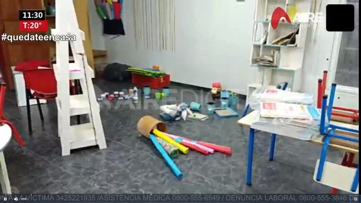 El móvil de Aire de Santa Fe registró los destrozos ocasionados en el jardín