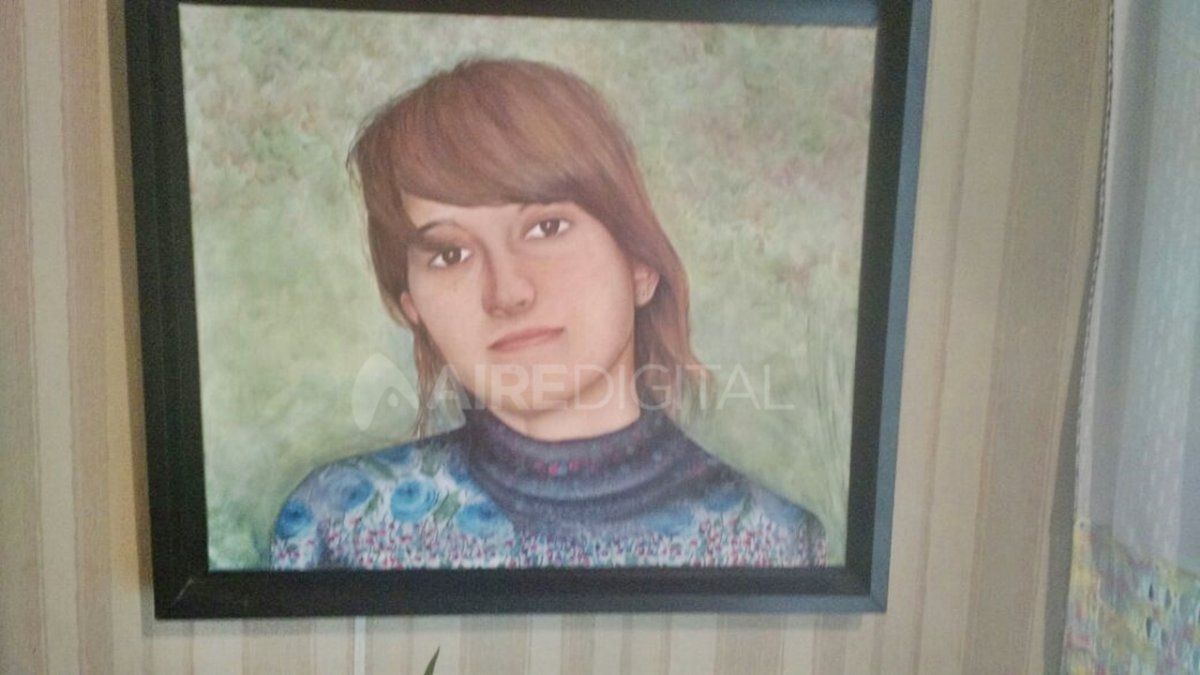 Marianela Brondino retratada por su mamá, Graciela, a partir de una fotografía.