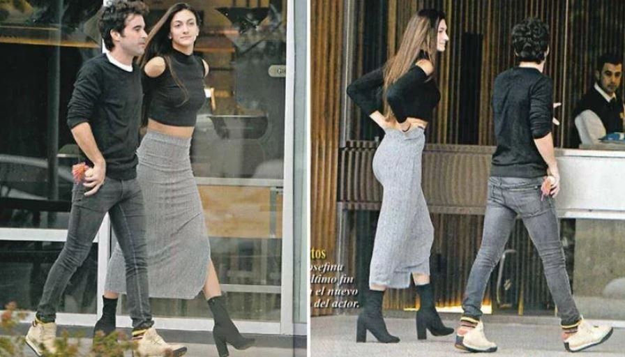 Nicolás Cabré junto a Josefina Silveyra cuando eran novios. (Revista Pronto).