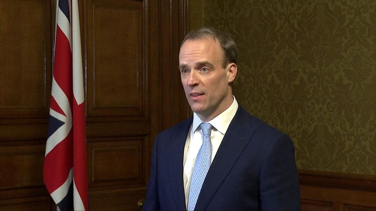El canciller de Reino Unido, Dominic Raab.