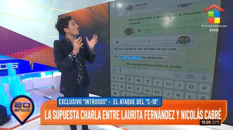 El polémico chat entre Cabré y Laurita Fernández.