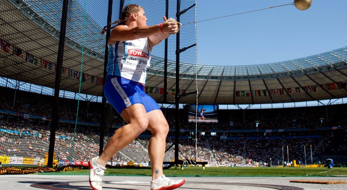 Dahlgren récord sudamericano en lanzamiento de martillo y la argentina con mayor cantidad de participaciones en Mundiales de atletismo.