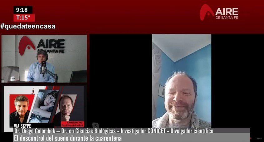 Diego Golombek es doctor en Ciencias Biológicas, especialista en cronobiología y en una entrevista exclusiva con Aire de Santa Fe explicó cómo el descontrol del sueño afecta al reloj biológico de las personas en cuarentena.