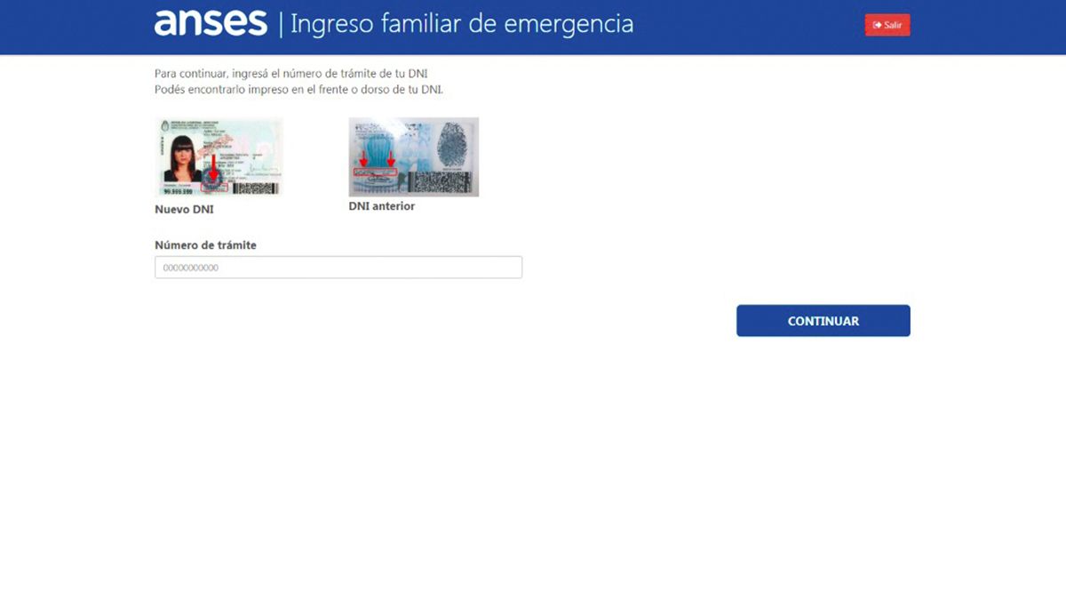 En el DNI se encuentra el Número de trámite, el cual es solicitado en uno de los ítems a completar.