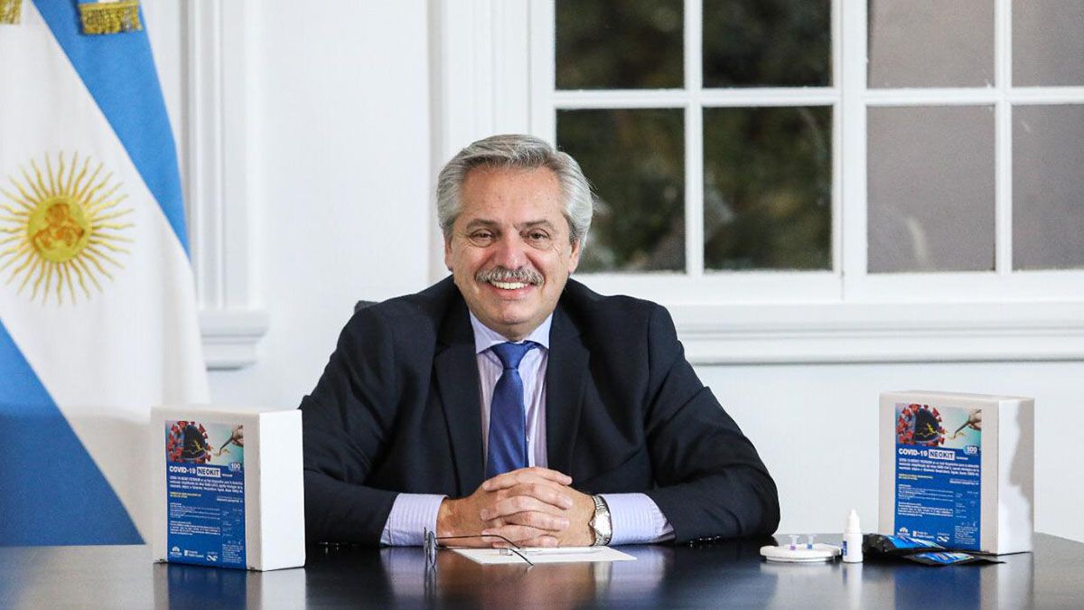 Alberto Fernández en conferencia de prensa.