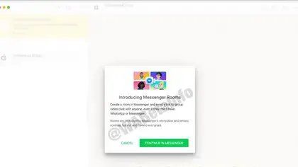 Esta es la pantalla que aparecerá al redireccionarte a Messeger Room.