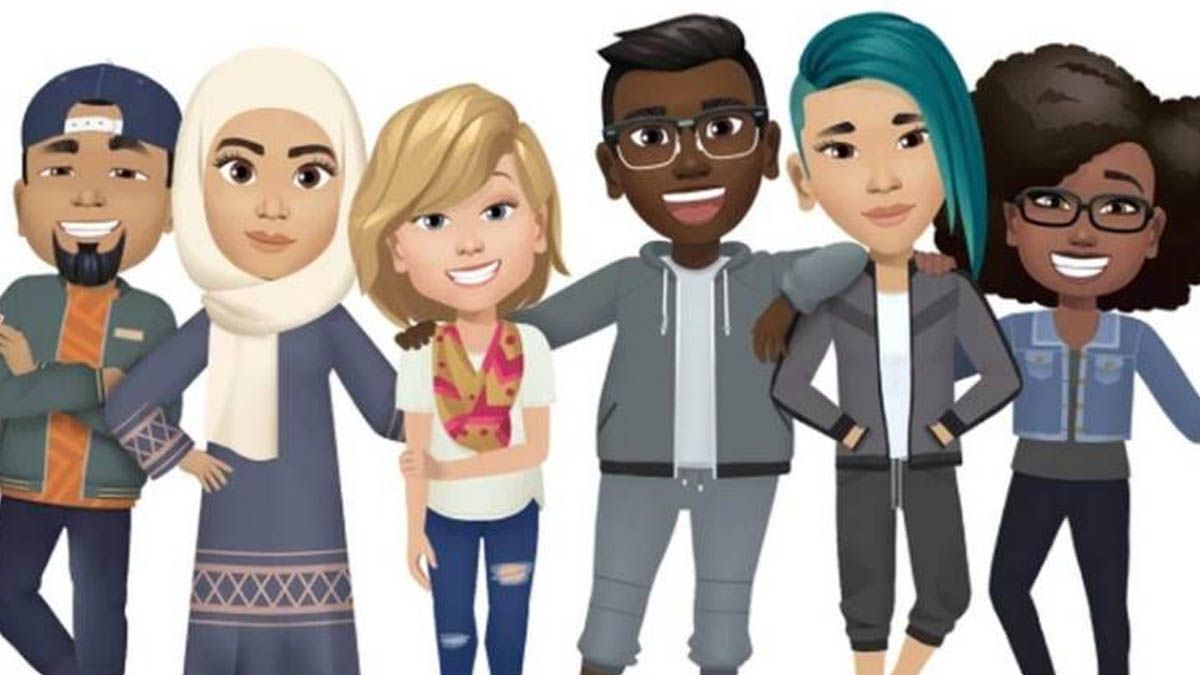 Algunos de los avatares que Facebook presenta.