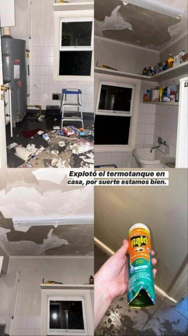 Así quedó la casa de Catherine Fulop tras la explosión del termotanque.