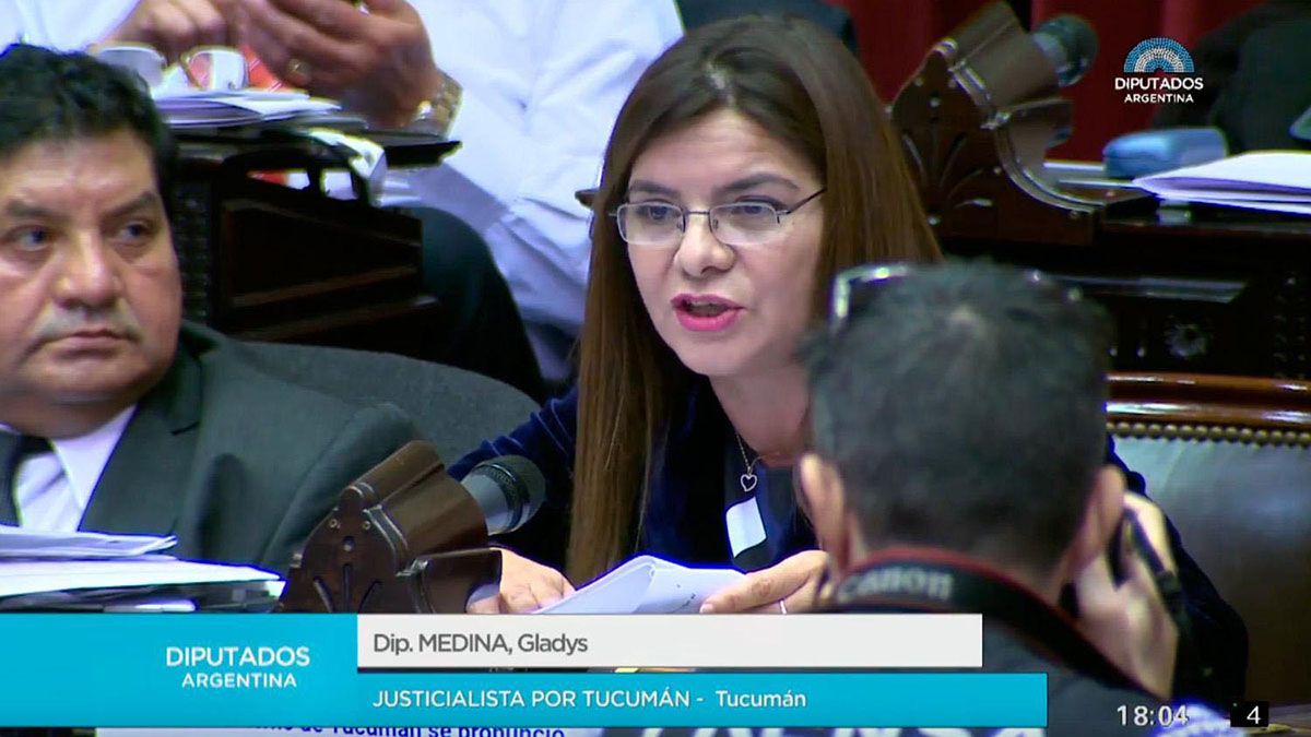 La diputada nacional del Frente de Todos, Gladys del Valle Medina.