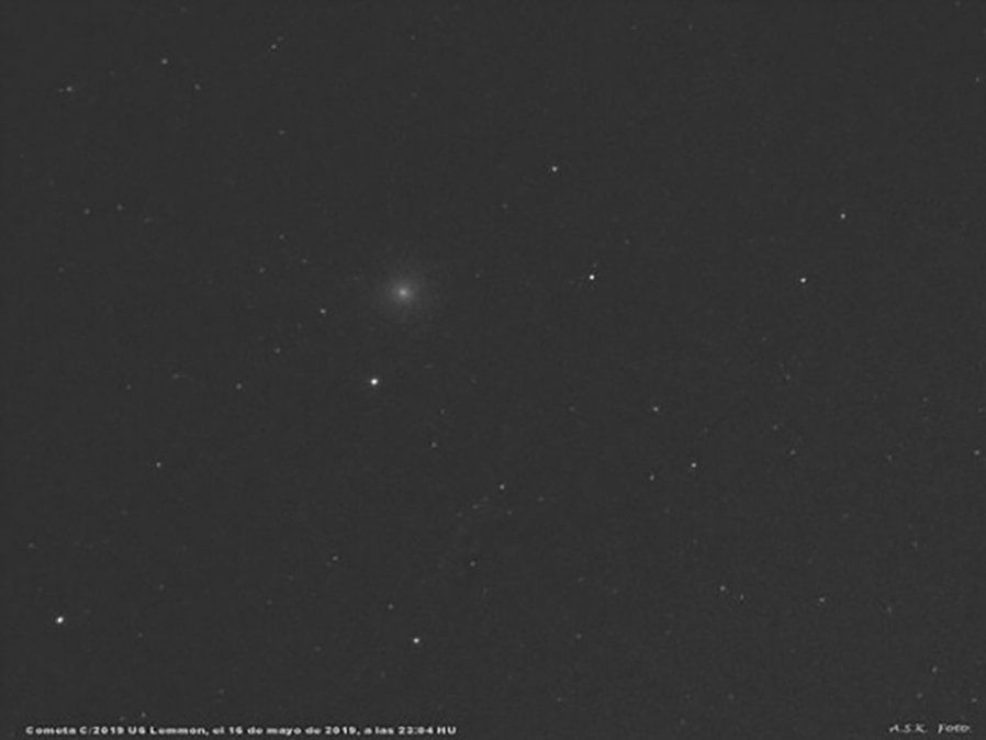 Imagen del cometa Lemmon tomada por Aldo Kleiman, con una exposición corta.