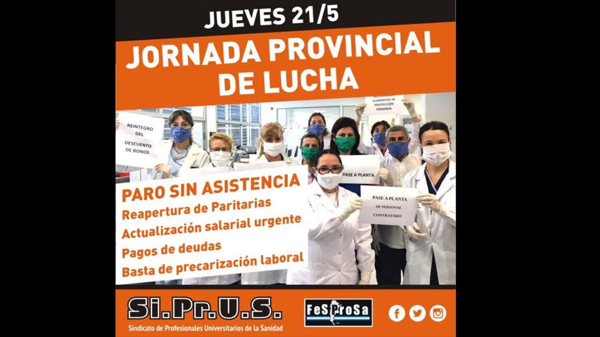 “Es insostenible que en esta situación de pandemia no podamos tener comunicación con el Ministro de Salud que en los seis meses de gestión no recibió nunca a los profesionales", manifestaron desde el sector.