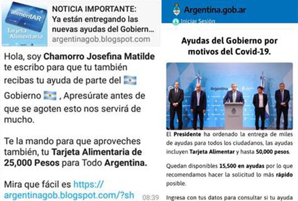 Dos ejemplos de estafas donde delincuentes se hacen pasar por representantes de organismos oficiales para obtener datos personales y lograr posteriores estafas.