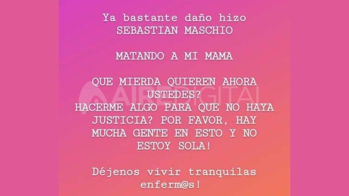 La joven denunció el hecho e hizo su descargo públicamente