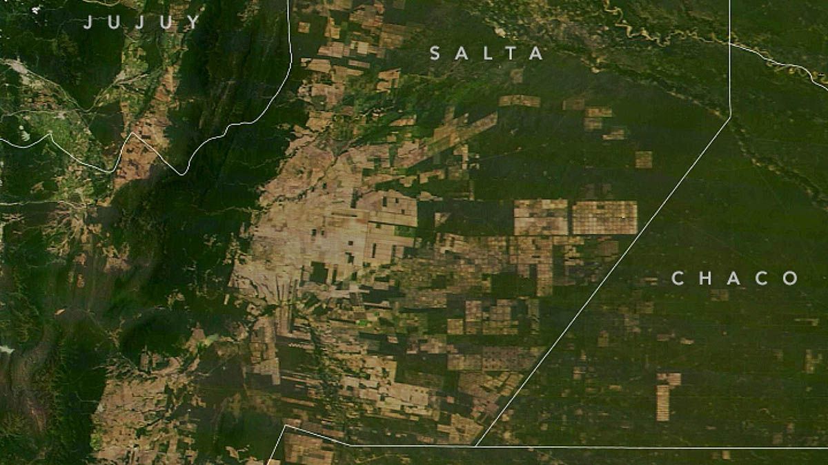 Vista anotada de El Gran Chaco el 24 de diciembre de 2019.